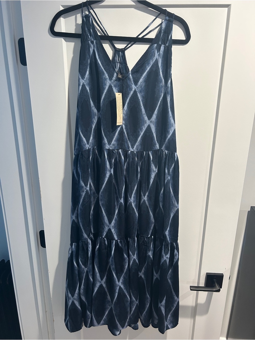 Banana Republic Blue Tie-Dye Maxi Dress with Strappy Back